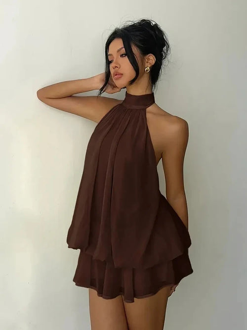 Robe Courte Dos Nu Halter Plage