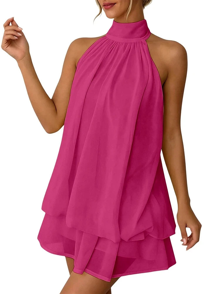 Robe Courte Dos Nu Halter Plage