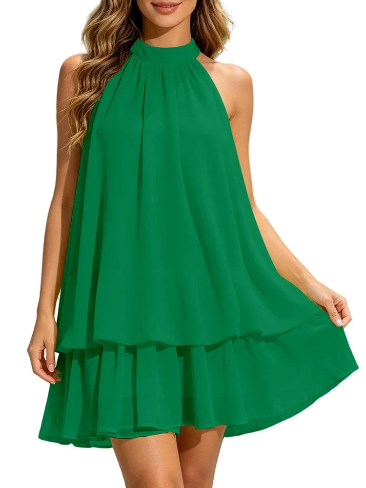 Robe Courte Dos Nu Halter Plage