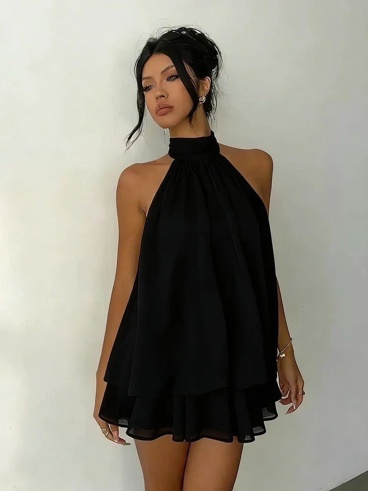 Robe Courte Dos Nu Halter Plage
