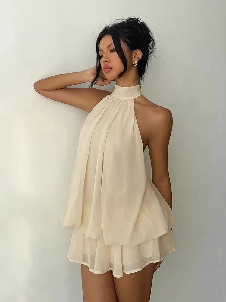 Robe Courte Dos Nu Halter Plage