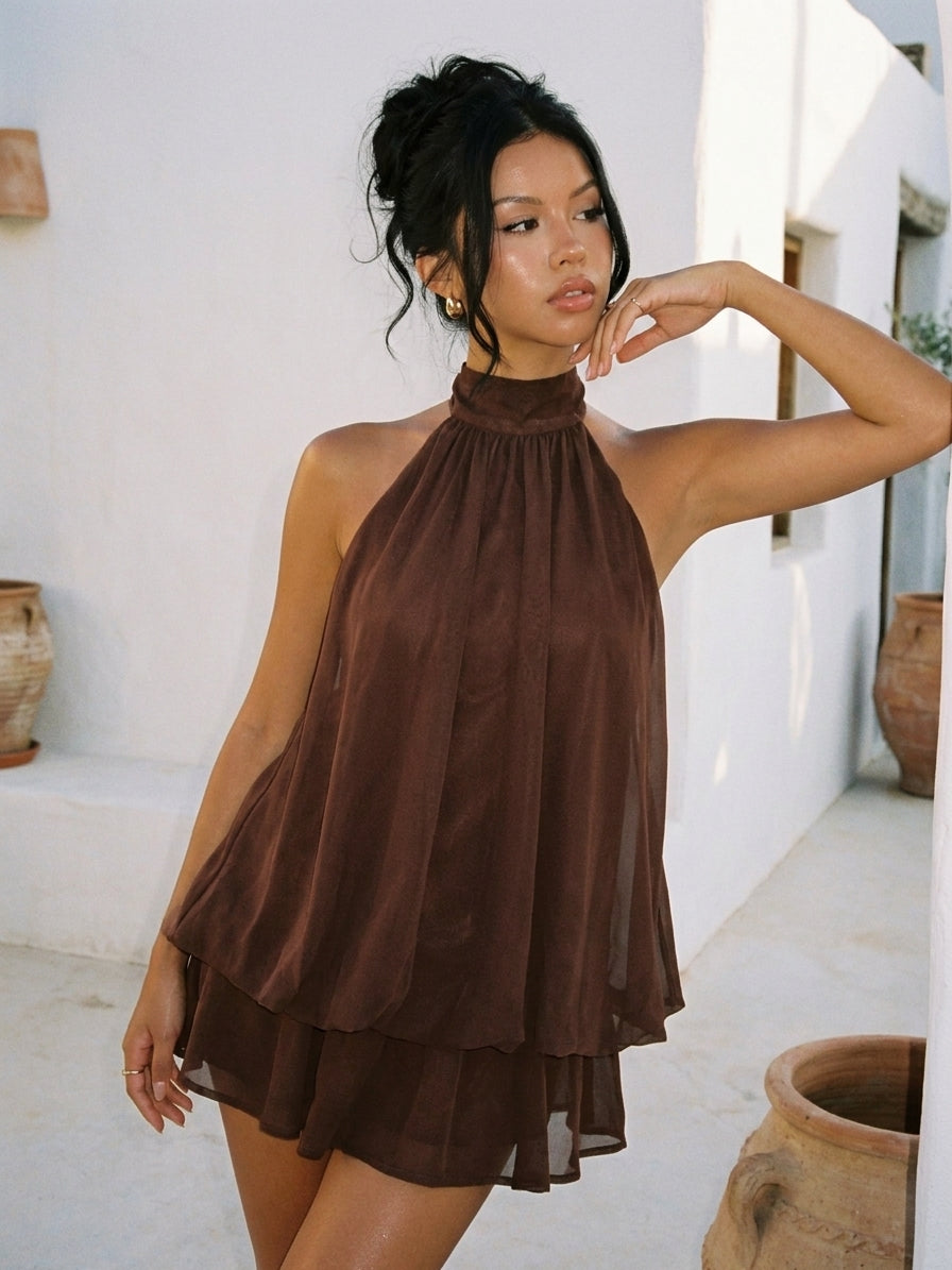 Robe Courte Dos Nu Halter Plage