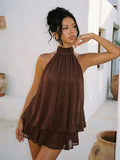 Robe Courte Dos Nu Halter Plage