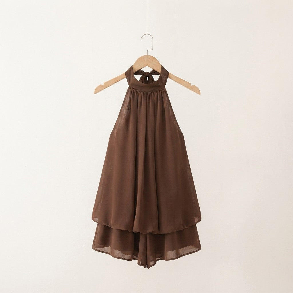 Robe Courte Dos Nu Halter Plage